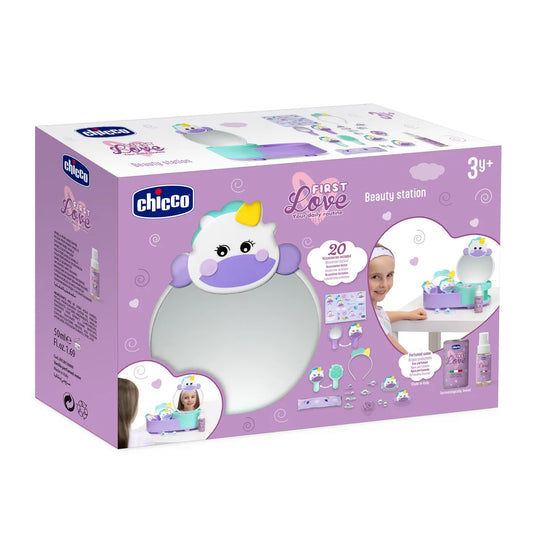 GIOCO BEAUTY STATION UNICORNO CON ACCESSORI, DAI 3 ANNI