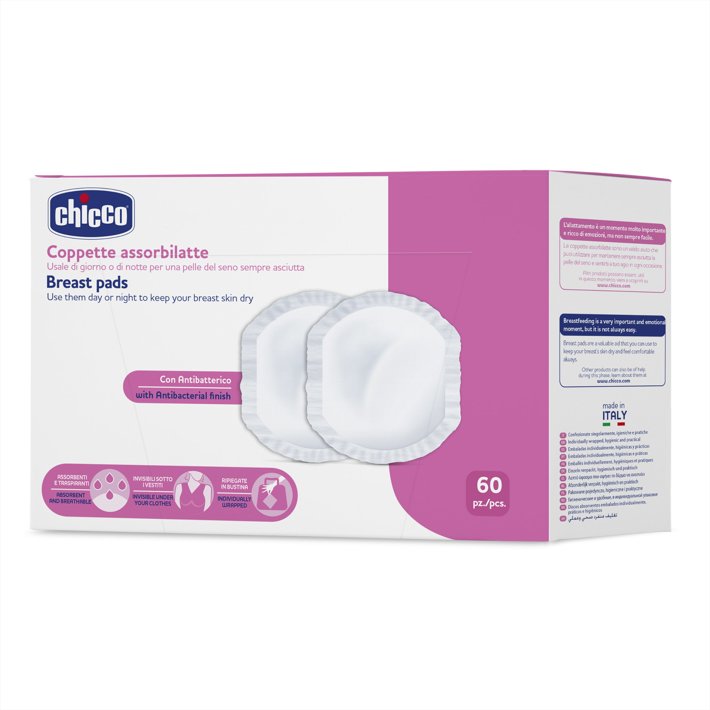 Coppette Assorbilatte con Antibatterico 60 pz