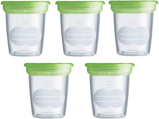 Contenitori latte materno e alimenti, Confezione da 5 e contenitore vivande