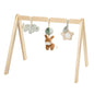 Arco gioco in legno con giochini peluche
