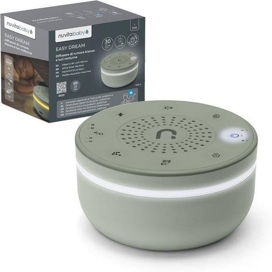 eam Macchina Rumore Bianco e Luce Notturna – 30 Suoni Hi-Fi, 5 Colori Luce, Ricaricabile, Timer, Fino a 35h di Autonomia