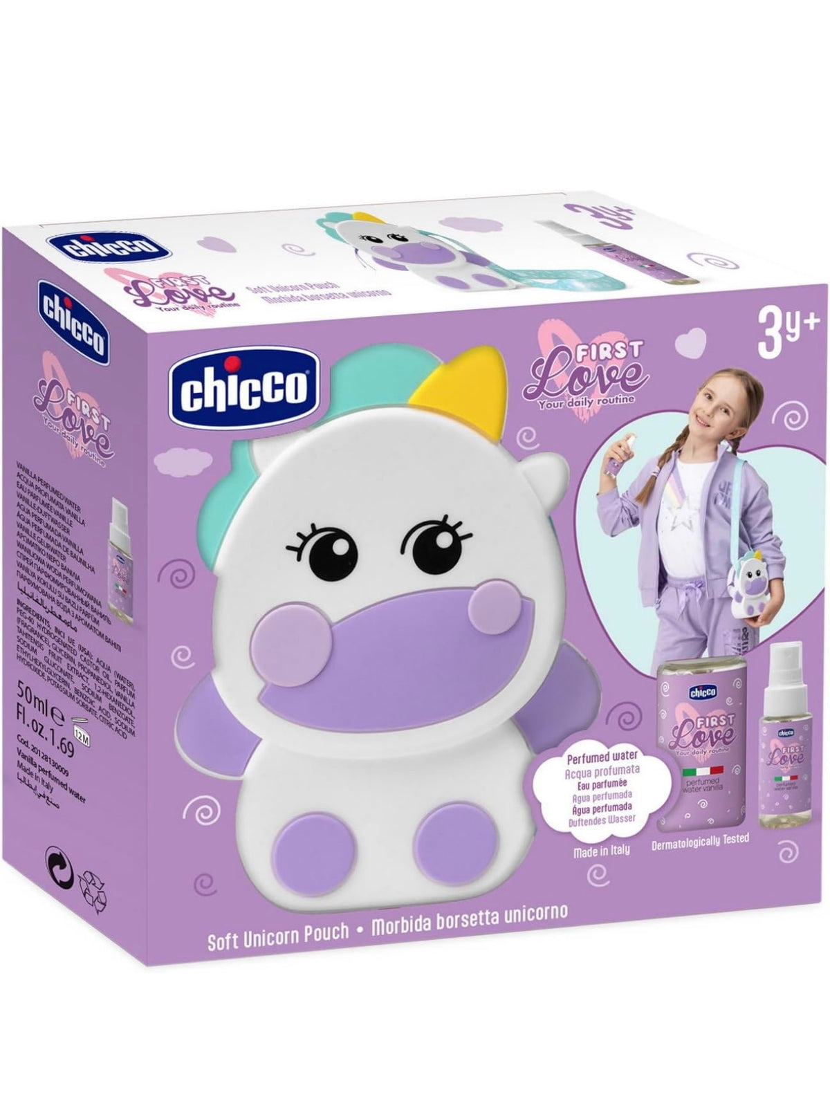 GIOCO BORSA UNICORNO, TRACOLLA REGOLABILE, DAI 3 ANNI