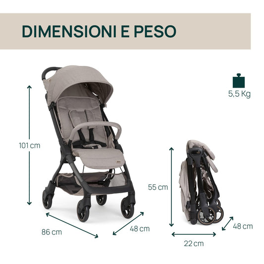Passeggino leggero da cappelliera 0m+ fino a 22kg incluso di borsa