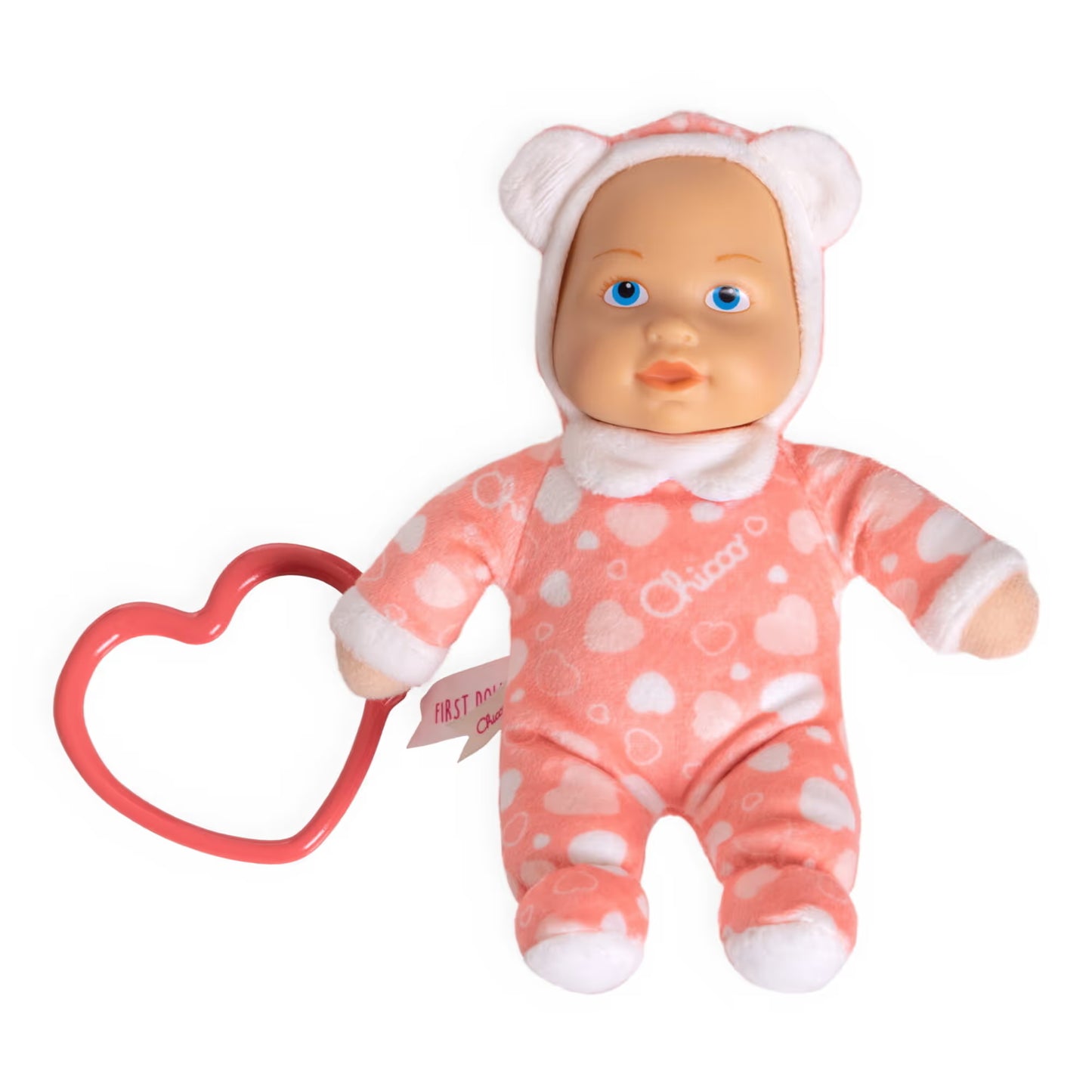 Mini doll pigiama cuori rosa – mini bambola per bambini, 0+ mesi – chicco