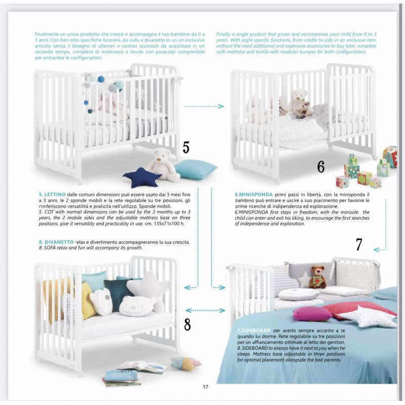Lettino culla Glam 1x9 completa
