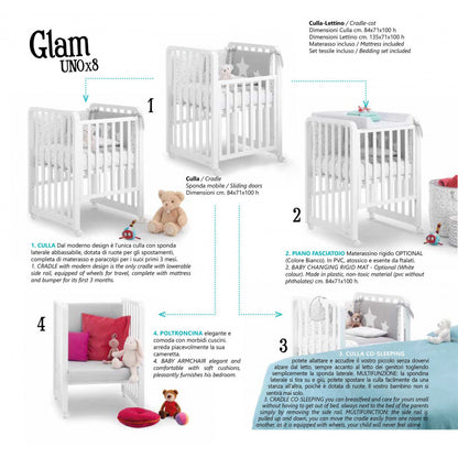 Lettino culla Glam 1x9 completa